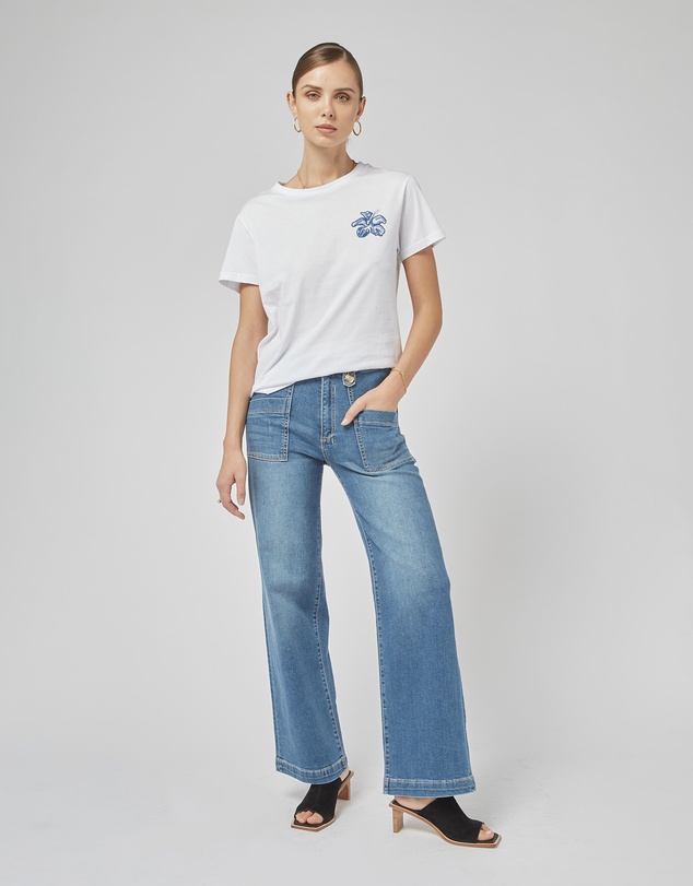 DRICOPER DENIM - Clare White FL Printed Tee