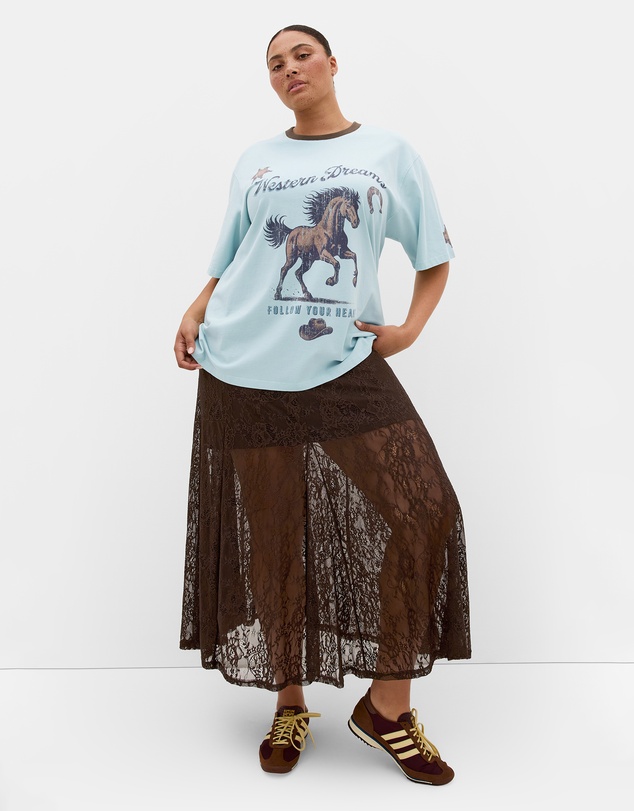 City Chic - Run Free Oversized Cotton Tee