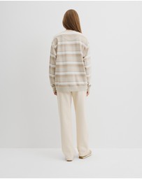 Country Road - Australian Cotton Stripe Country Road Logo Sweat