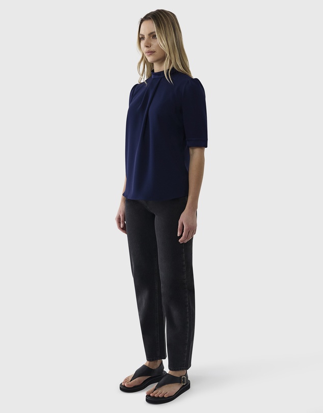 Farage - Crepe Short Sleeve Top