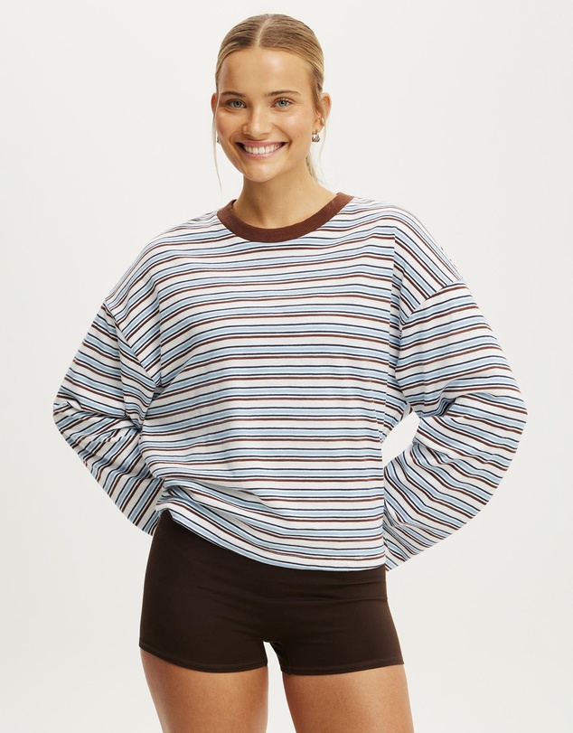 Cotton On Body Active - Long Sleeve Slub Graphic Crew