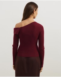 Atmos&Here - Alora Long Sleeve Knit Top With Twist Detail