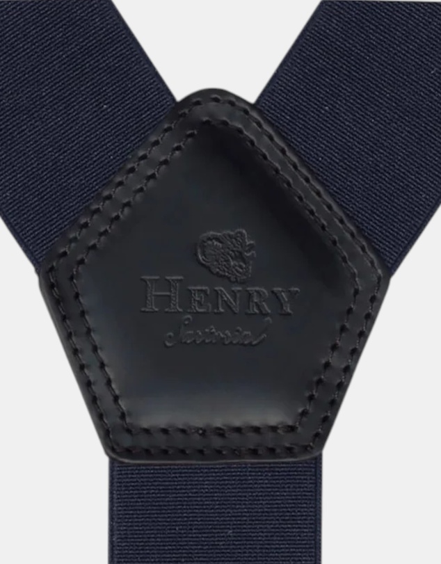 Henry Bucks - HENRY SARTORIAL x LEYVA Braces with Loops & Clips NAVY