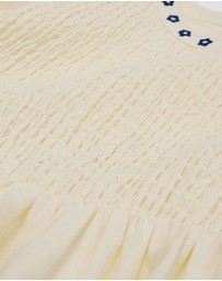 Country Road - Long Sleeve Embroidered Shirred Blouse