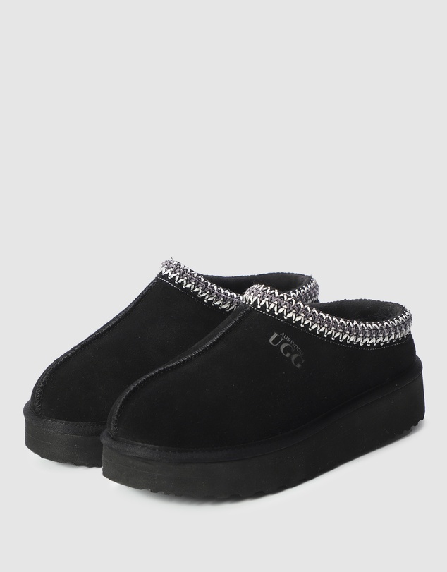 AusWooli Ugg Boots - Mentone Sheepskin Wool Ankle Braid Platform Slippers