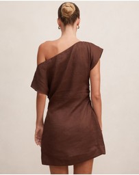 Forever New - Danielle Asymmetrical Linen Mini Dress