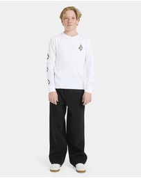 Volcom - Boys 8 to 16 Iconic Stone Long Sleeve T-Shirt