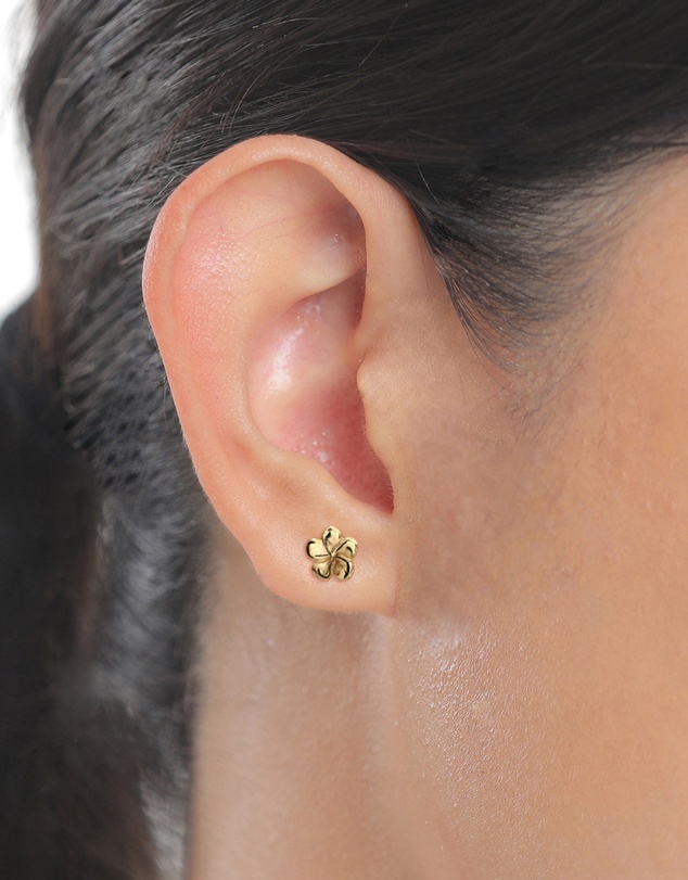 Elli Jewelry - Frangipani Stud Earrings in Gold-Plated 925 Sterling Silver