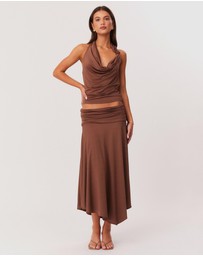 SNDYS - Tamsin Asymetrical Hem Midi Skirt