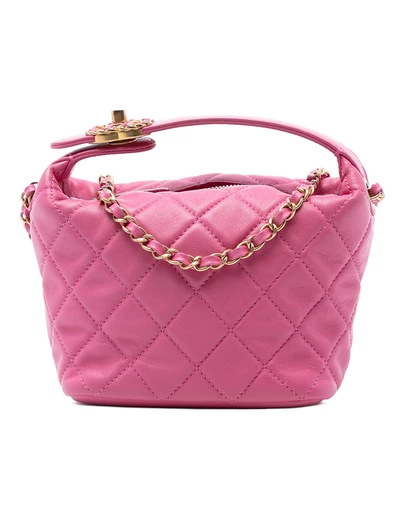 Pre-Loved by Azura Reborn - Pre-Loved Small Quilted Lambskin Perfect Meeting Hobo Bag