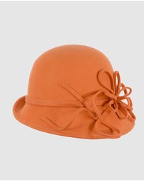 Max Alexander - Winter Felt Orange Cloche Hat