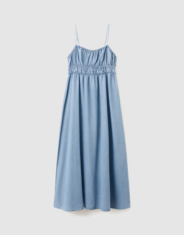 M.N.G - Lyocell Ruched Denim Dress