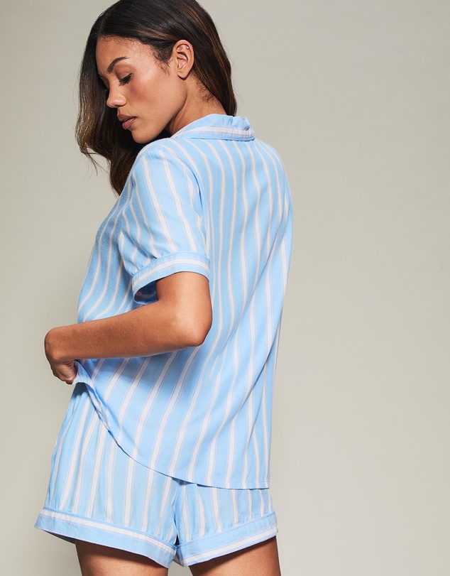 KBX - Viscose Stripe Revere Shorts Set