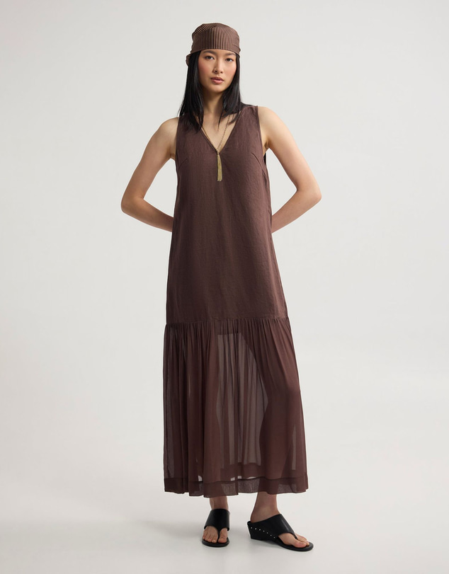 Oxford - Fenna Linen And Georgette Dress