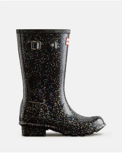 Hunter - Junior Originals Giant Glitter Boot Black