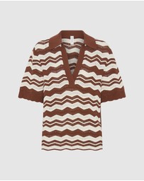 KIVARI - Sarah Knit Polo Top