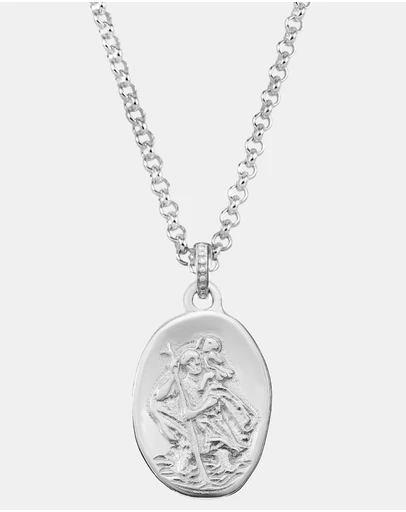 Dower & Hall - Men's St. Christopher Talisman Necklace In Sterling Silver