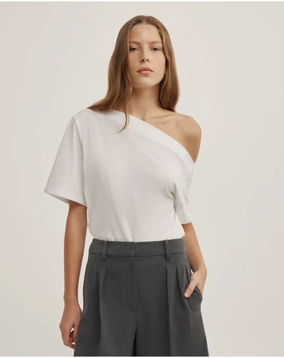 Witchery - Ruched Asymmetric T-shirt