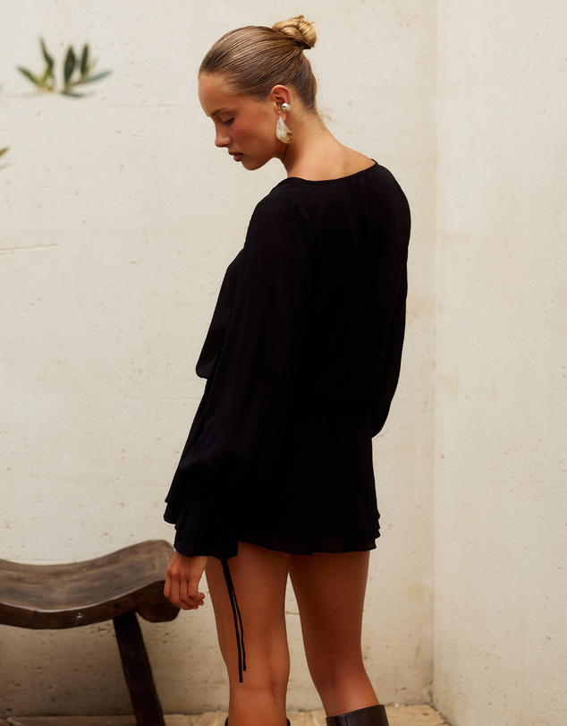 Runaway the Label - Samantha Ruffle V-Neck Mini Dress