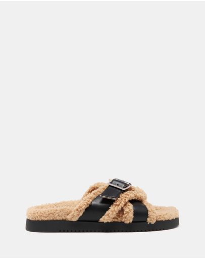 Black Polyurethane & Faux Fur
