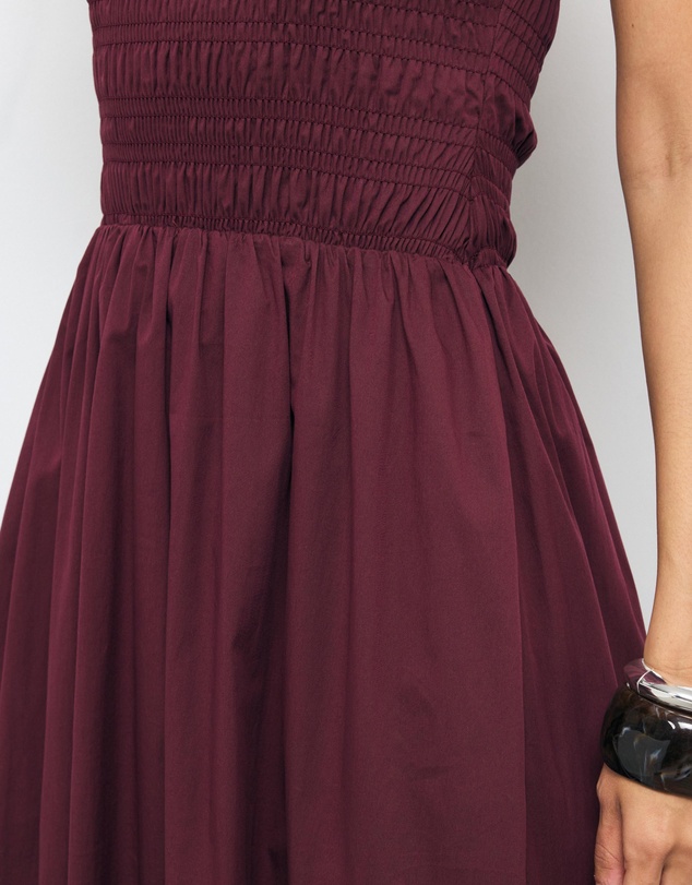 AERE - Esme Shirred Cotton Midi Dress