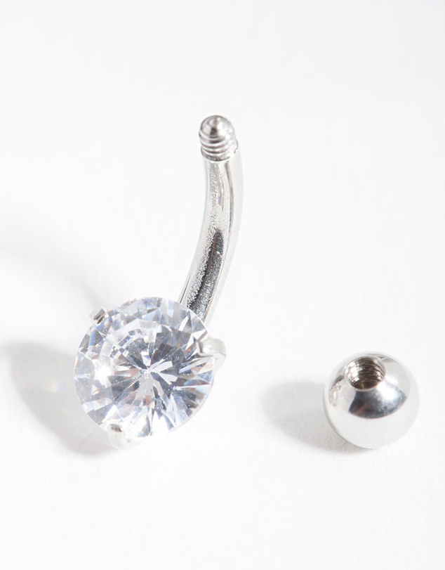 Lovisa - Surgical Steel Cubic Zirconia Belly Bar