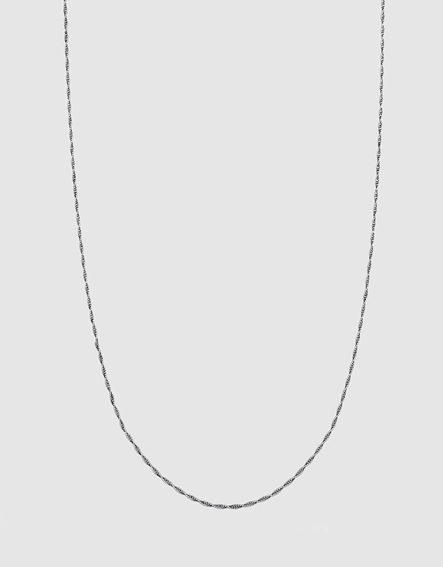 Kuzzoi - ICONIC EXCLUSIVE - Twisted Helix Chain Necklace in Oxidised 925 Sterling Silver
