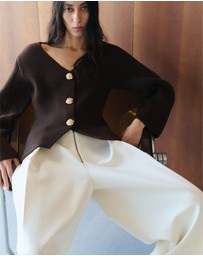 M.N.G - Knitted Jacket With Jewel Buttons