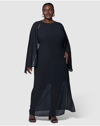 Pink Dusk by Curve Project - Eclipse Cape Maxi Dress