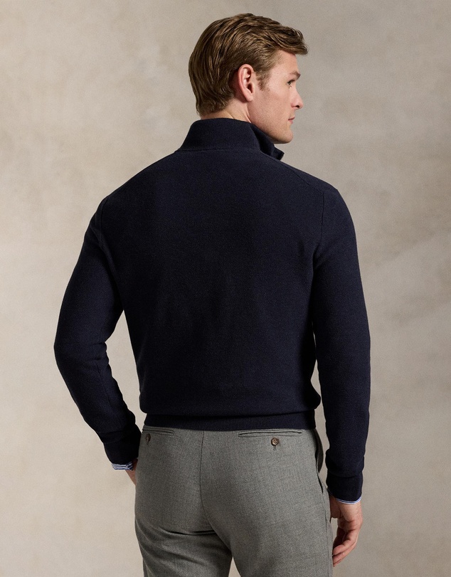 Polo Ralph Lauren - Mesh-Knit Cotton Quarter-Zip Sweater