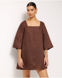 AERE - Nora Linen Mini Shift Dress