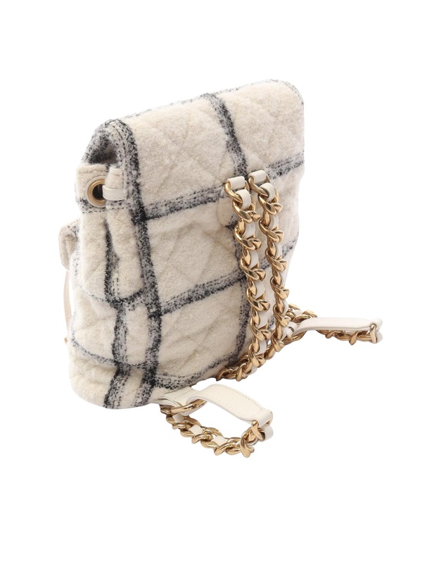 Pre-Loved by Azura Reborn - Pre-Loved Large Quilted Wool Duma Drawstring Backpack