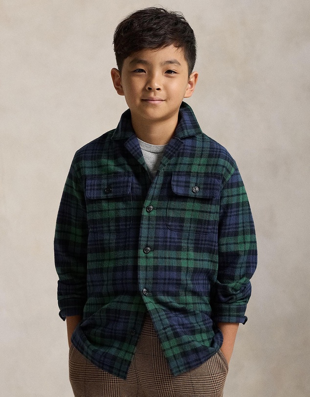 Polo Ralph Lauren - Plaid Cotton Flannel Camp Shirt - Teens