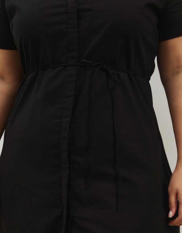 Atmos&Here Curvy - Cara Tie Waist Mini Shirt Dress