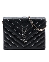 Pre-Loved by Azura Reborn - Pre-Loved Studded Chevron Calfskin Monogram Envelope Chain Flap