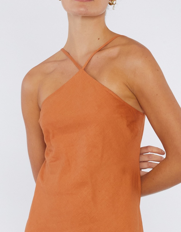Amelius - Krisha Linen Halter Midi Dress