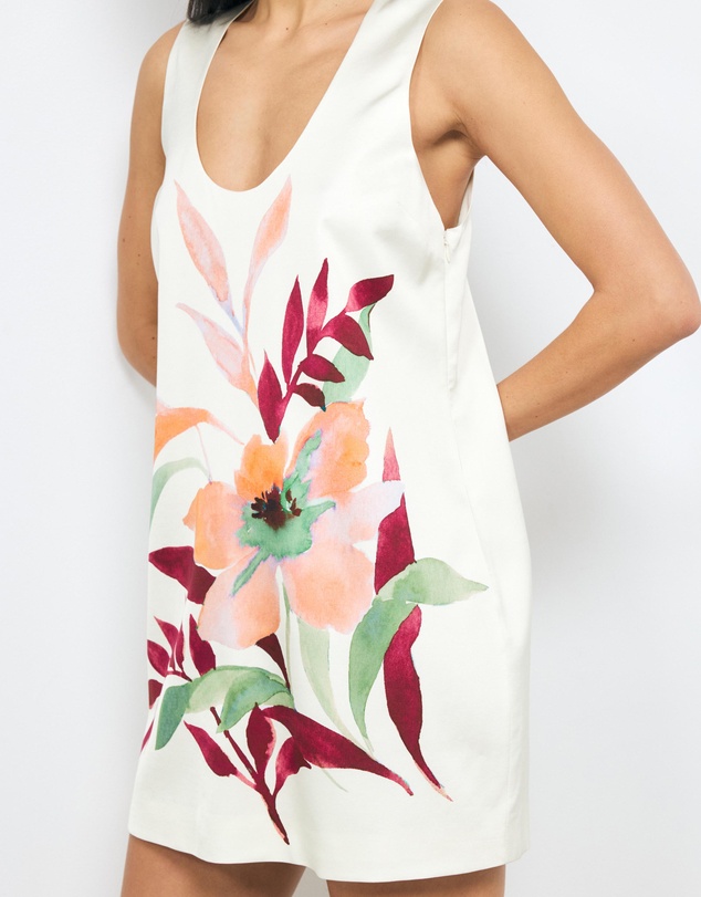 AERE - Isla Satin Shift Mini Dress