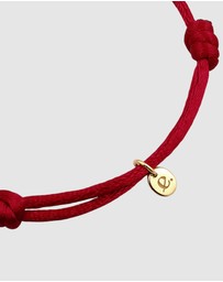 Elli Jewelry - Bracelet Women Satin Ribbon Red 925 Sterling Silver Gold Plated