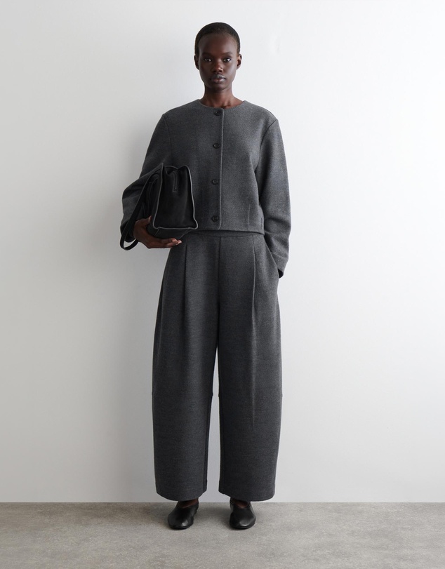 COS - Boiled-Wool Barrel-Leg Trousers