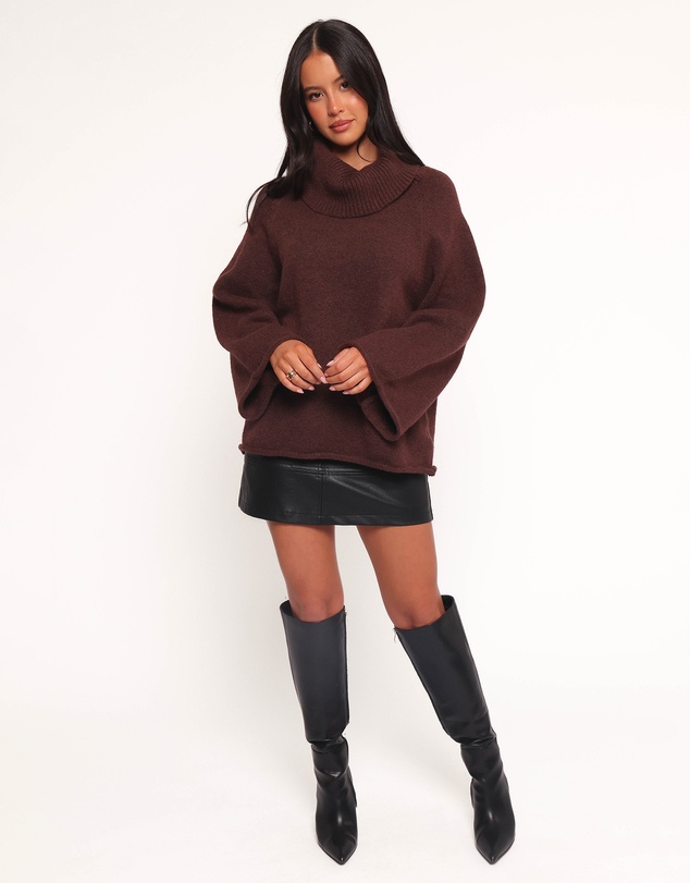 Petal & Pup - Bindy Cowlneck Knit Sweater - Brown