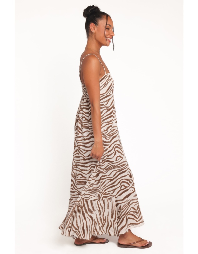 Petal & Pup - Kelsie Midi Dress - Brown Zebra