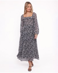 Petal & Pup - Faith Long Sleeve Maxi Dress - Black Floral