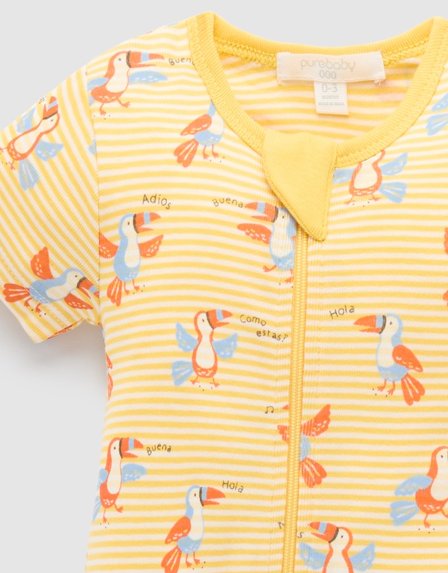 Purebaby - Rib Short Sleeve Growsuit -Kids-Babies