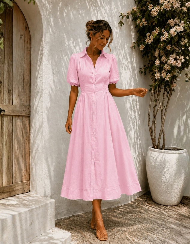 Esther & Co - Neriessa Dress - Bubblegum Pink