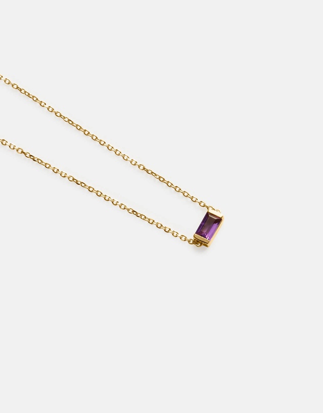 Kirstin Ash - Baguette Birthstone Bracelet February Amethyst