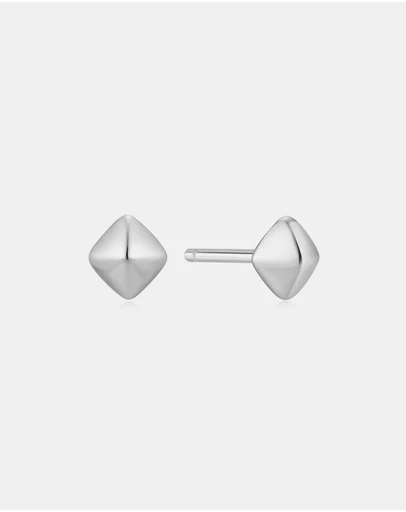 Ania Haie - Ania Haie Silver Pyramid Glam Stud Earrings