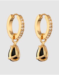 Elli Jewelry - Earrings Hoops Crystal Drop 925 Sterling Silver Gold-Plated