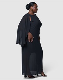 Pink Dusk by Curve Project - Eclipse Cape Maxi Dress