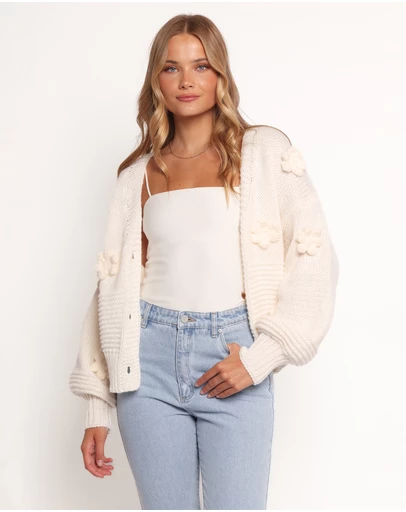 Petal & Pup - Harlee Flower Cardigan - White