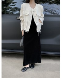 Glamorous - Fringed woven texture jacket